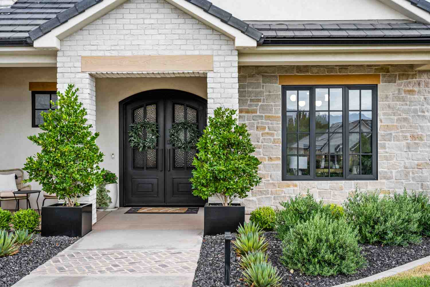 black front french doors